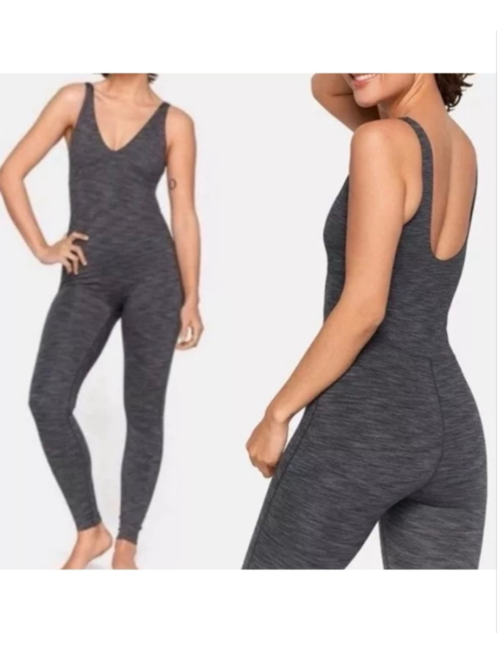 Outdoor Voices Flow Bodysuit Freeform Unitard Gray Jumpsuit- Size Small